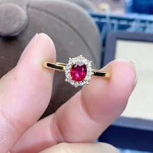 Natural And Real Ruby Ring Gemstone Wedding Engagement Rings for Women Fine Jewelry Gift Wholesale 2024 - buy cheap