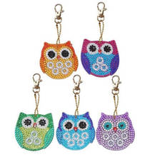 5d Diy Diamond Painting Keychain Cartoon owl full Special Shaped diamond Jewelry Ornaments Woman Girl bag Keyring 2024 - buy cheap