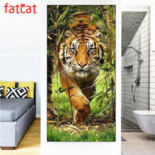 FATCAT, animales salvajes de Tigre, pintura de diamante diy, taladro redondo cuadrado completo, 5d bordado de diamantes, mosaico de costura, decoración del hogar AE1698 2024 - compra barato