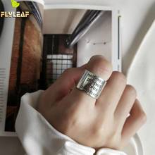 Flyleaf anel de prata esterlina 925 real, joias finas de alta qualidade, superfície larga, vintage 2024 - compre barato