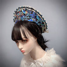 Sombrero de la emperatriz china vintage para mujer, sombrero de cosplay de Reina, suministros para fiestas con diseño de princesas de la emperatriz, película de la princesa qing, ropa de cabeza de juego para TV 2024 - compra barato