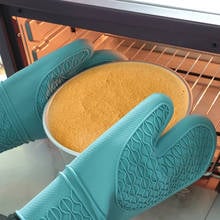 Guantes de silicona para hornear, manoplas de alta temperatura, de algodón grueso, antideslizantes, para Cocina 2024 - compra barato