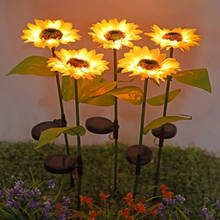 Lançamento lâmpada de led girassol para exterior, à prova d'água, paisagem, gramado, natal, flores, luzes para decoração de jardim, quintal 2024 - compre barato