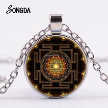 Collar con colgante budista de Argentina para mujer, cadena con diseño de Mandala de Geometría Sagrada, Chakra, joyería de meditación religiosa 2024 - compra barato