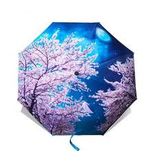 Folding Umbrella Female Van Gogh Painting Chinese Art Sakura Umbrellas Rain Women Windproof Anti-UV Sun Parasol 2024 - buy cheap