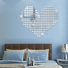 500pcs Heart Acrylic Wall Sticker Home decor Party Wedding Art Heart Mirror Decor Stickers Living Room Decoration 2024 - buy cheap
