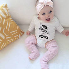 My Big Sister Has Paws Printed Funny Newborn Baby Bodysuit Long Sleeve Body Baby Boy Onesie Cotton Baby Girl Rompers Clothes 2024 - buy cheap
