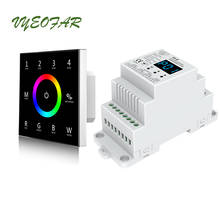 New RGBW Strip Led Controller Wall Touch Panel 4 Zones 2.4GHz RF Wireless 100V-240V String Dimmer With 12V Din Rail Receiver 2024 - buy cheap