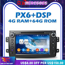 PX6 автомобильный dvd-плеер DSP TDA7851 Android 9,0 64G + 4G LTE GPS карта RDS радио wifi Bluetooth 5,0 для SUZUKI SX4 2006 -2010 2011 2012 2024 - купить недорого