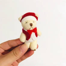 10 шт. мини плюшевые 6 см рождественские украшения суставы Медведь кукла игрушка ключ для мобильного Подвеска-сумка для телефона мультяшный букет материал 2024 - купить недорого