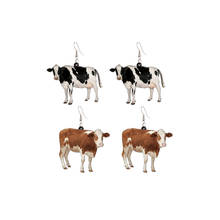 2020 New Fashion Animal Cow Acrylic Earrings For Women Novelty Black White Cattle Drop Dangle Earrings 2024 - buy cheap