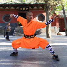 USHINE Рост 100 см-185 см сатин шаолин монах форма для кунгфу тренировочные костюмы Одежда Костюм Человек детей 2024 - купить недорого
