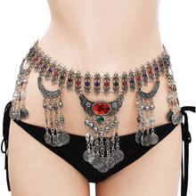 Boho Belly Dance Waist Chains Sexy Crystal Body Jewelry Coin Long Tassel Waist Chains Women Dress Belt Body Chains Summer Beach 2024 - buy cheap