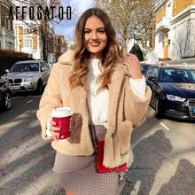 Affogatoo Casual loose Soft warm faux fur pink coat jacket women Elegant autumn winter female coat Vintage outwear ladies jacket 2024 - buy cheap