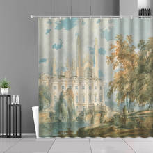 Classical Architecture River Arch Bridge Oil Painting Shower Curtains Polyester Cloth Bathroom Decor Washable Bath Room Curtain 2024 - buy cheap