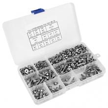 662PCS M 4 Screw Set 304 Stainless Steel Cylinder Head Screw + Flat/Elastic Washer + Nut Tool Set with Box 2024 - buy cheap