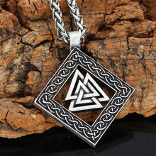 Vintage Viking Odin Runes Necklace Mens Nordic Double-sided Amulet Alloy Metal Pendant Womens Fashion Jewelry Gifts Dropshipping 2024 - buy cheap