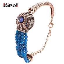 Kinel Natural Stone Bracelet Vintage Crystal Antique Bracelets For Women Gold Color Party Christmas Gift Turkish Jewelry 2024 - buy cheap