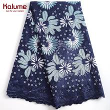 Kalume African Lace Fabric 2021 High Quality Cotton Lace Swiss Voile Lace With Stones Swiss Voile Lace In Switzerland Dress 2230 2024 - buy cheap