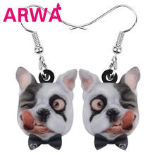 ARWA Acrylic Bulldog Pug Dog Earrings Animal Drop Dangle Jewelry For Women Girls Teen Kid Charm Festival Party Decoration Gift 2024 - buy cheap