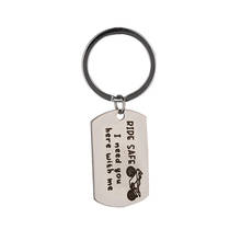 Oeinin Simple Keychain Man Ride Safe I Need You Here WIth Key Holder Bags Unisex Silver Color Alloy Key Chain Pendant Porte Clef 2024 - buy cheap