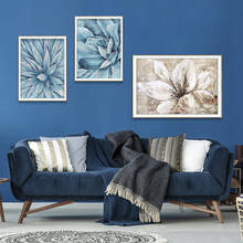 Paisagem arte da parede pintura planta flor folhas lona nordic posters e impressões fotos de parede para sala estar decoração 2024 - compre barato