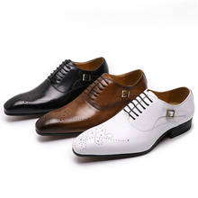 Мужские модельные туфли ручной работы; Цвет белый, коричневый; Мужские свадебные туфли-оксфорды из натуральной кожи; Мужская официальная обувь на шнуровке с острым носком; Большие размеры 13 2024 - купить недорого