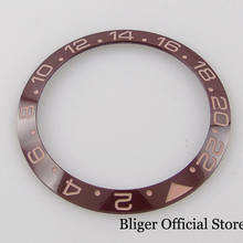 BLIGER-anillo biselado de reloj, accesorio de cerámica con pendiente de café, 38mm, ajuste de caja de 40mm 2024 - compra barato