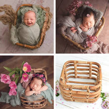 Accesorios de fotografía para recién nacidos, cesta tejida Retro hecha a mano, estudio de fotografía, accesorios para bebés para sesión de fotografía 2024 - compra barato