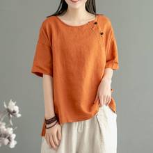 Chinese Style Women'S Clothing Summer 2020 Cheongsam Top Thin Linen Loose Casual Vintage Tshirt Hanfu Ladies Chinese Tops 11094 2024 - buy cheap