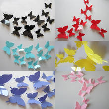 12 шт. Бабочка 3D настенные стикеры бабочки dotors Искусство DIY украшения бумажные наклейки на стену, украшение 2024 - купить недорого