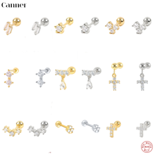 Canner-pendientes minimalistas de Plata de Ley 925 para mujer, Piercing para cartílago, joyería fina, arete W5, 1 ud. 2024 - compra barato