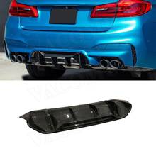 Dry Carbon Fiber Rear Bumper Lip Diffuser Spoiler for BMW 5 Series F90 M5 2017 2018 2019 P Style FRP Bumper Guard Car Styling 2024 - buy cheap