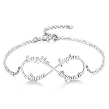 Personalized Infinity Nameplate Bracelet Chain Custom Made With 4 Names Bracelets Charm Bangles For Women Jewelry Gift 2024 - buy cheap