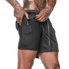 Men's Running Shorts 2 in 1 Sports Jogging Fitness Shorts Quick Dry Breathable Sport Gyms Short Built-in Pockets 2024 - buy cheap