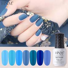 Гель-лак для ногтей HNM, серия голубых цветов, нужен матовый топ, лак для эмалированный праймер удачи, отмачиваемый УФ-светодиодной лампой, набор полуперманентных лаков 2024 - купить недорого