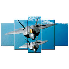 F-22 raptor fighter 5 peça quadros em tela moderno poster arte da parede imagem para decoração de casa 2024 - compre barato