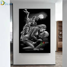 5D Diamond Painting Full Square Round Drill Sexy Woman With Skull Motorcycle Diy Embroidery Mosaic Cross Stitch Decor Poster 2024 - buy cheap