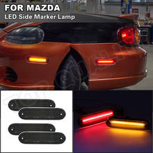 Для 1990-1997 1998-2005 Мазда Miata MX-5 Автомобильный светодиодный спереди и сзади боковые габаритные светильник янтарный + красные сигнальные лампы дымчатые линзы 2024 - купить недорого