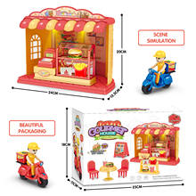Conjunto de casa de brinquedo, jogo de simulação de mini hambúrguer de sorvete com luzes 2024 - compre barato