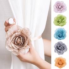 New Flower Shape Window Curtain Tieback Ribbon Magnetic Buckle Drape Holdback Curtain Tieback Home Decoration Accessories 2024 - buy cheap