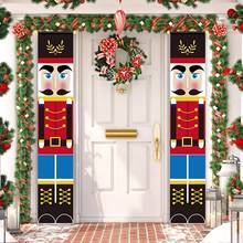 Щелкунчик солдат баннер Рождественский Декор для дома с Рождеством Декор двери 2020 Рождественский орнамент с новым годом 2021 Navidad 2024 - купить недорого
