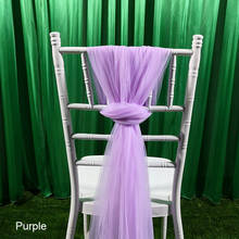 Accesorios de boda decorativos para silla, hilo de tul para decoración de fiesta de boda, hilo de malla de Organza para silla de bambú, 2 unids/lote 2024 - compra barato