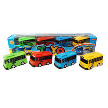4pcs/set Tayo the Little Bus Mini Plastic Pull Back Blue Tayo Red Gani Yellow Lani Green Rogi Bus Car Model for kids Gift 2024 - buy cheap