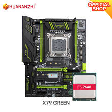 HUANANZHI-placa base X79 GREEN 2,49 X79, con Intel XEON E5 2640, puede usar el kit combinado de memoria DDR3, NVME M.2 SATA USB3.0 2024 - compra barato