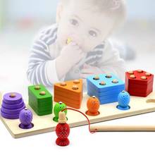 Wooden Geometric Shapes Magnetic Fishing Montessori Puzzle Preschool Learning Educational Game Baby Toddler Toys for Children 2024 - buy cheap