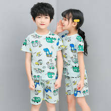 Kids Boys Girls Clothes Inflant Baby Pajamas Summer Short Sleeved Pyjamas Set Cartoon Animal Nightwear Suit Children's Sleepwear 2024 - buy cheap