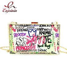 Graffiti Acrylic Transparent Crossbody Bag for Women 2020 Party Clutch Evening Bag Ladies Shoulder Bag Purses and Handbags 2024 - buy cheap