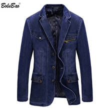 BOLUBAO Men Business Casual Jacket Fashion Brand New Men's Thin Coats Spring Autumn Mens Solid Color Slim Fit Denim Jackets 2024 - buy cheap