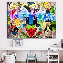 Нью-Йорк неоновая вывеска от Alec monoolyingly постер, Картина на холсте, украшение для спальни, настенные картины, Декор 2024 - купить недорого